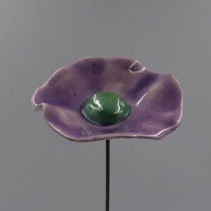 Coquelicot Violet clair cœur Vert lustré