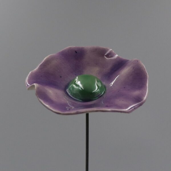 Coquelicot Violet clair cœur Vert lustré