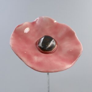 Coquelicot Rose clair cœur métallisé