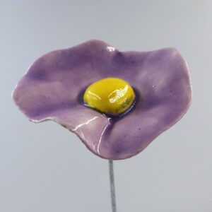 Coquelicot Violet clair cœur Jaune Vif