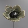 Fleur Sauvage Gris craquelé cœur Métal