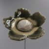 Fleur Sauvage Gris craquelé cœur Blanc