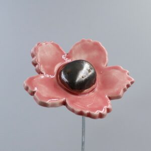 Fleur Sauvage Rose cœur Métal