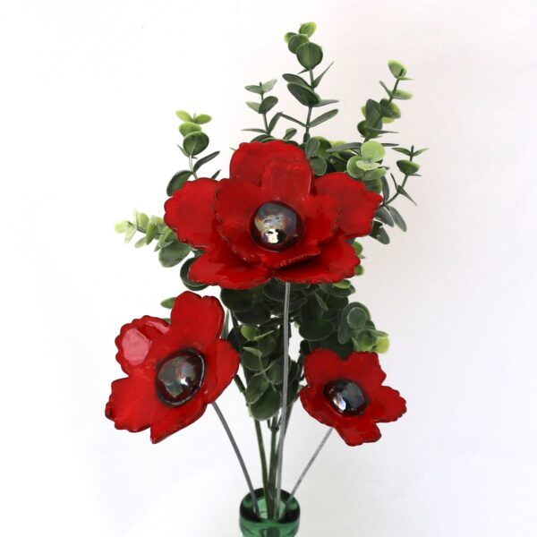 Bouquet 3 Fleurs Sauvages Rouges Hauteur 50 cm – Image 2