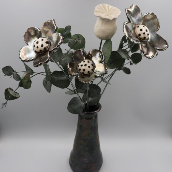 Fleur Sauvage Métal cœur à pois – Image 2