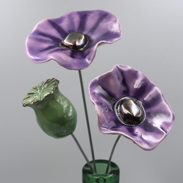 Coquelicot Violet clair et foncé cœur Doré – Image 2