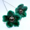Fleur Sauvage Vert Émeraude cœur Métal – Image 3