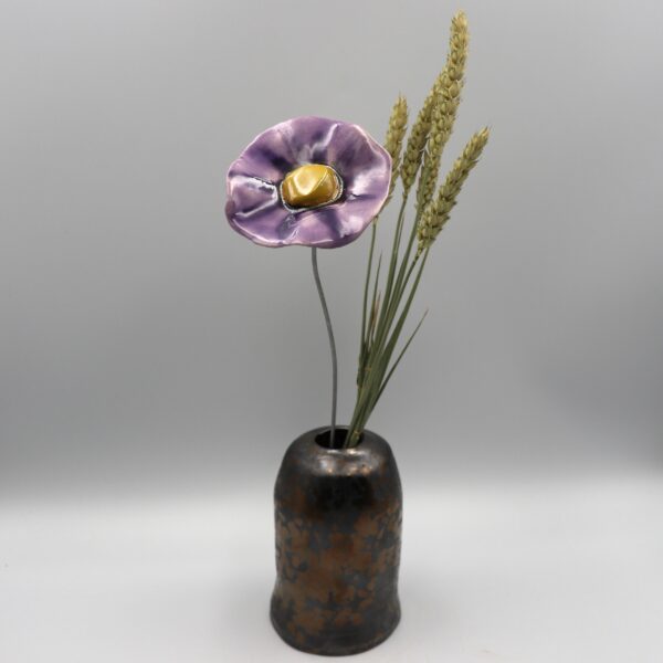 Coquelicot Violet clair et foncé cœur Doré – Image 3