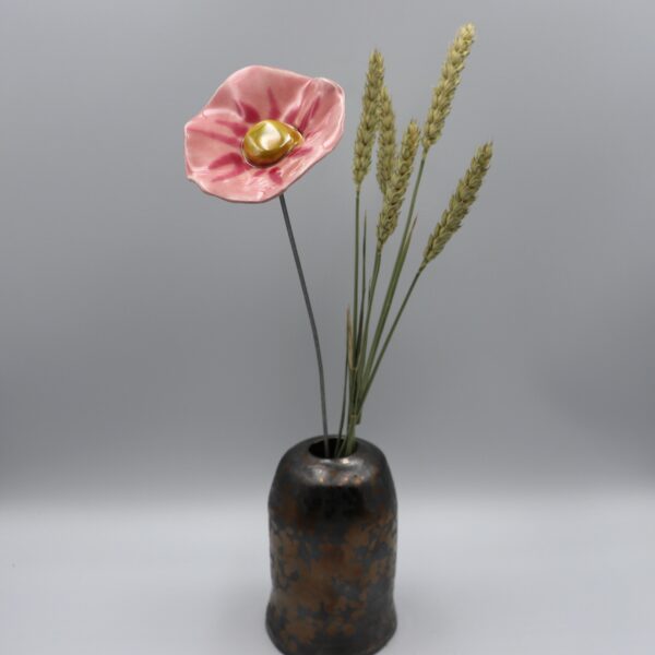 Coquelicot Rose clair et foncé cœur Métal – Image 3