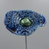 Coquelicot Impression Dentelle Bleu Nuit cœur Vert Lustré