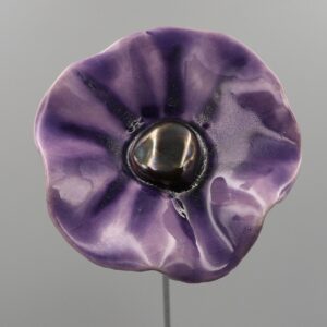 Coquelicot Violet clair et foncé cœur Métal