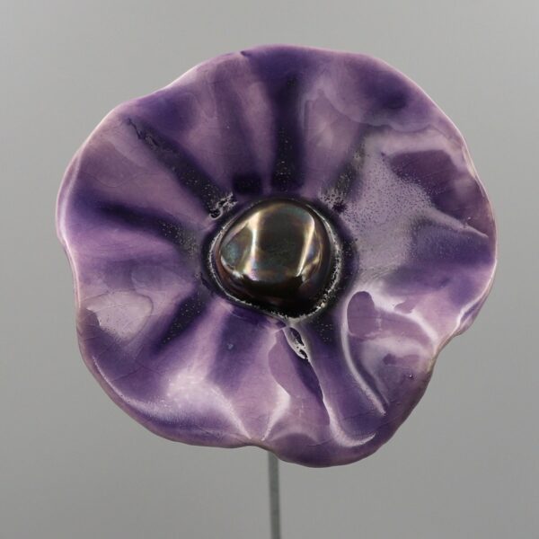Coquelicot Violet clair et foncé cœur Métal