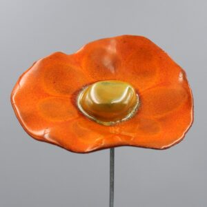 Coquelicot Orange motif clair cœur Doré