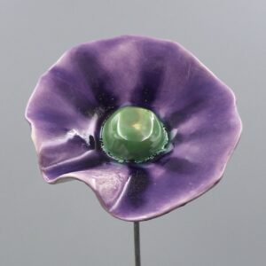 Coquelicot Violet clair et foncé cœur Vert Lustré