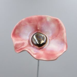 Coquelicot Rose clair Nuancé Blanc cœur Métal