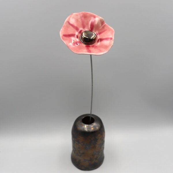 Coquelicot Rose clair et foncé cœur Métal – Image 2