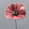 Coquelicot Rose clair et foncé cœur Métal