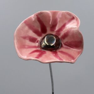 Coquelicot Rose clair et foncé cœur Métal