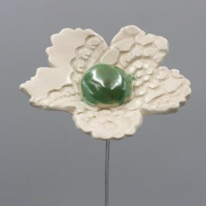 Fleur Sauvage Impressions Dentelle Blanc cœur Vert Lustré