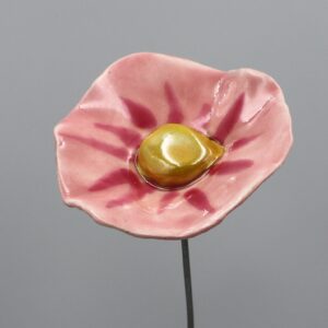 Coquelicot Rose clair et foncé cœur Doré
