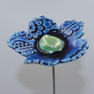 Fleur Sauvage Impression Dentelle Bleu Nuit cœur Vert Lustré