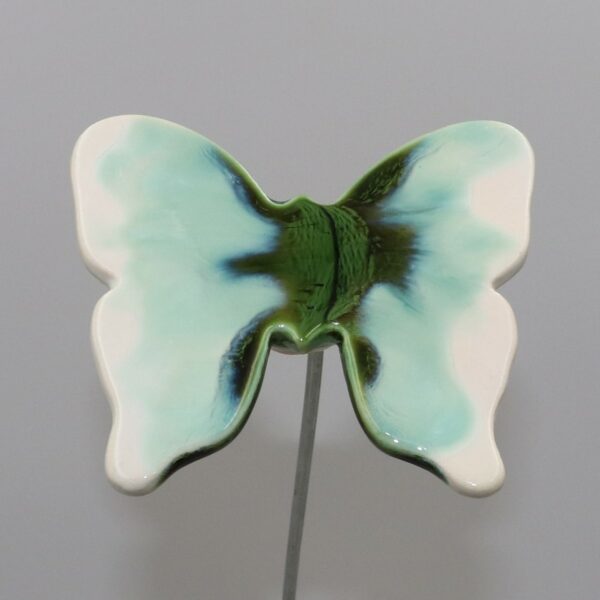 Papillon Vert et Blanc Irisé