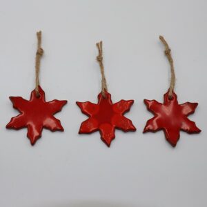 Lot de 3 Suspensions Flocons Rouge