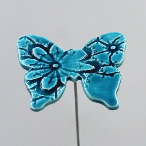 Papillon Impression Dentelle Bleu Turquoise