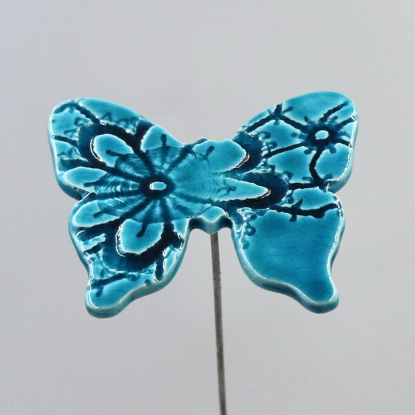 Papillon Impression Dentelle Bleu Turquoise