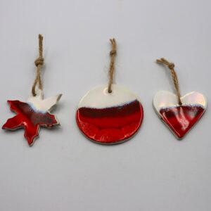 Lot de 3 suspensions Blanc et Rouge