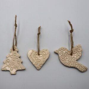 Lot de 3 Suspensions Blanc impression dentelle