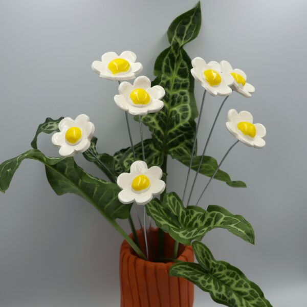Mini Fleur Blanche cœur Jaune vif – Image 2