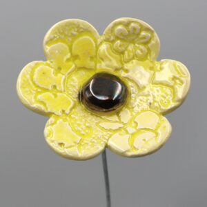 Fleur Impression Dentelle Jaune Clair craquelé cœur Métal