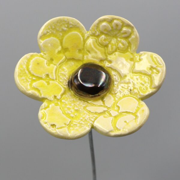 Fleur Impression Dentelle Jaune Clair craquelé cœur Métal
