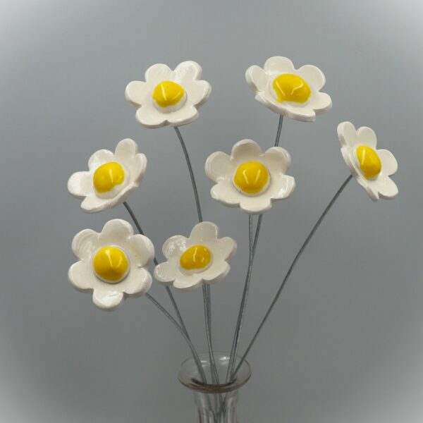 Mini Fleur Blanche cœur Jaune vif – Image 4