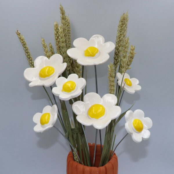 Mini Fleur Blanche cœur Jaune vif – Image 3