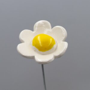Mini Fleur Blanche cœur Jaune vif