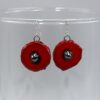 Boucles d'Oreilles coquelicot rouge cœur métal – Image 3