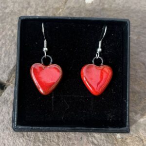 Boucles d'Oreilles mini Cœurs Rouge