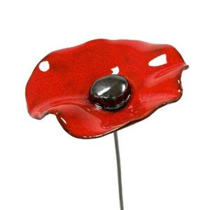 Coquelicot Rouge Cœur métallisé