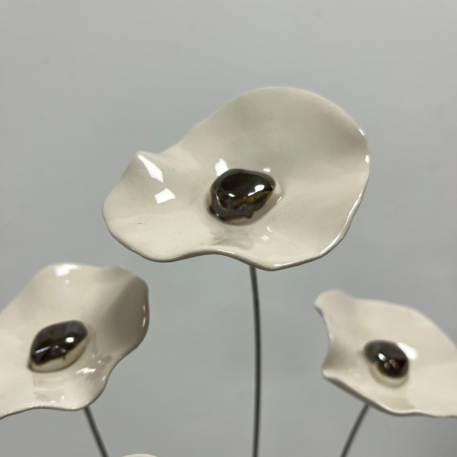 Coquelicot Blanc cœur Métallisé – Image 3